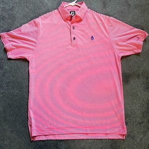 Men’s FootJoy Polo Size Med, Pink w/white stripes